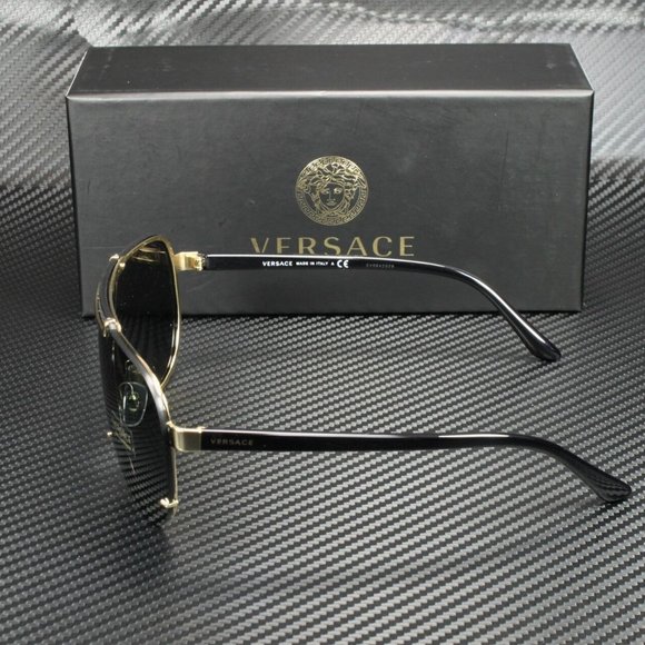 VERSACE GOLD GRAY 40MM MENS SUNGLASSES NEW WITH BOX - Picture 4 of 4